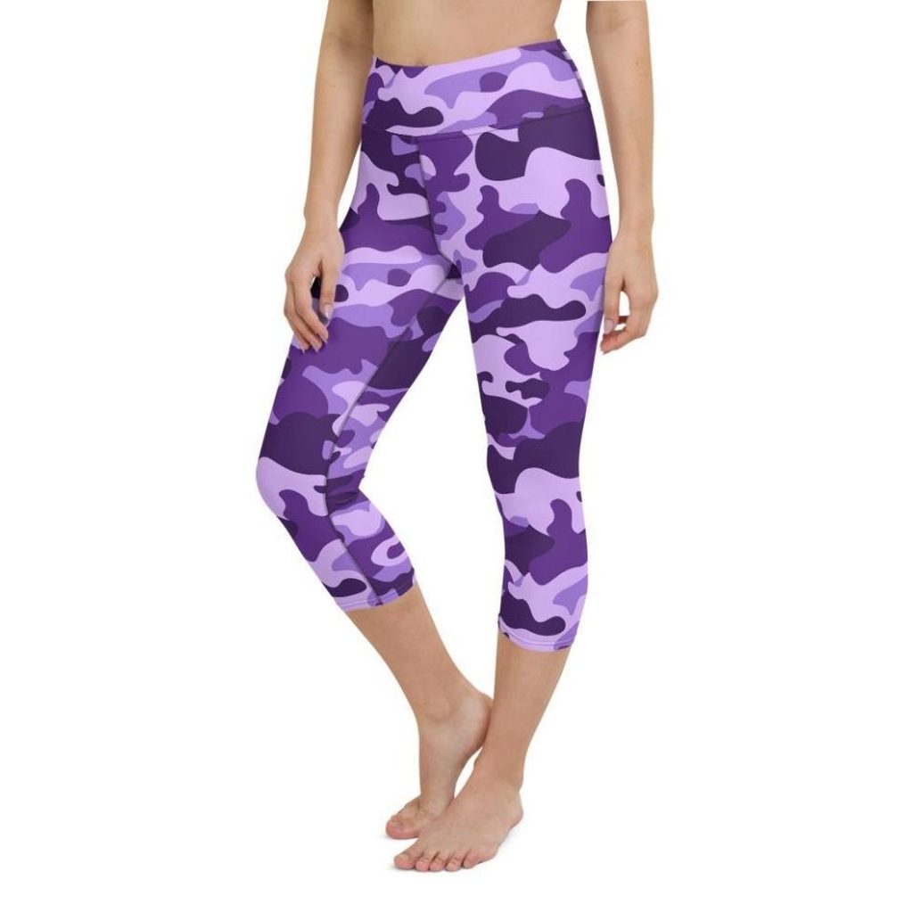 Purple Camo Yoga Capris