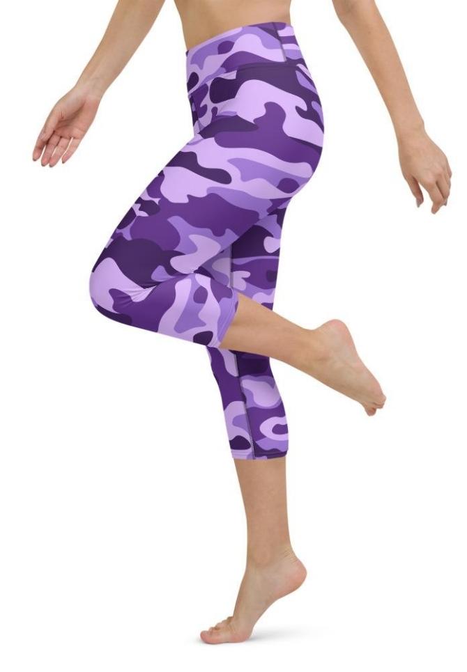Purple Camo Yoga Capris