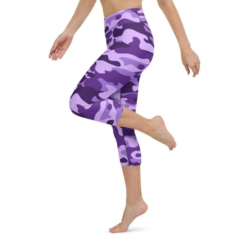 Purple Camo Yoga Capris