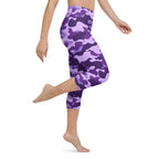 Purple Camo Yoga Capris