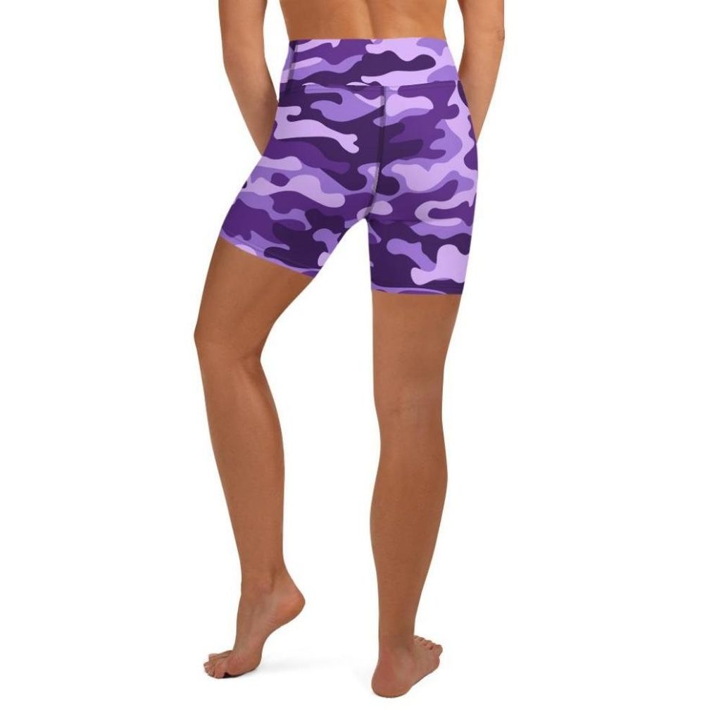 Purple Camo Yoga Shorts