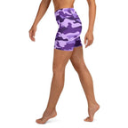 Purple Camo Yoga Shorts