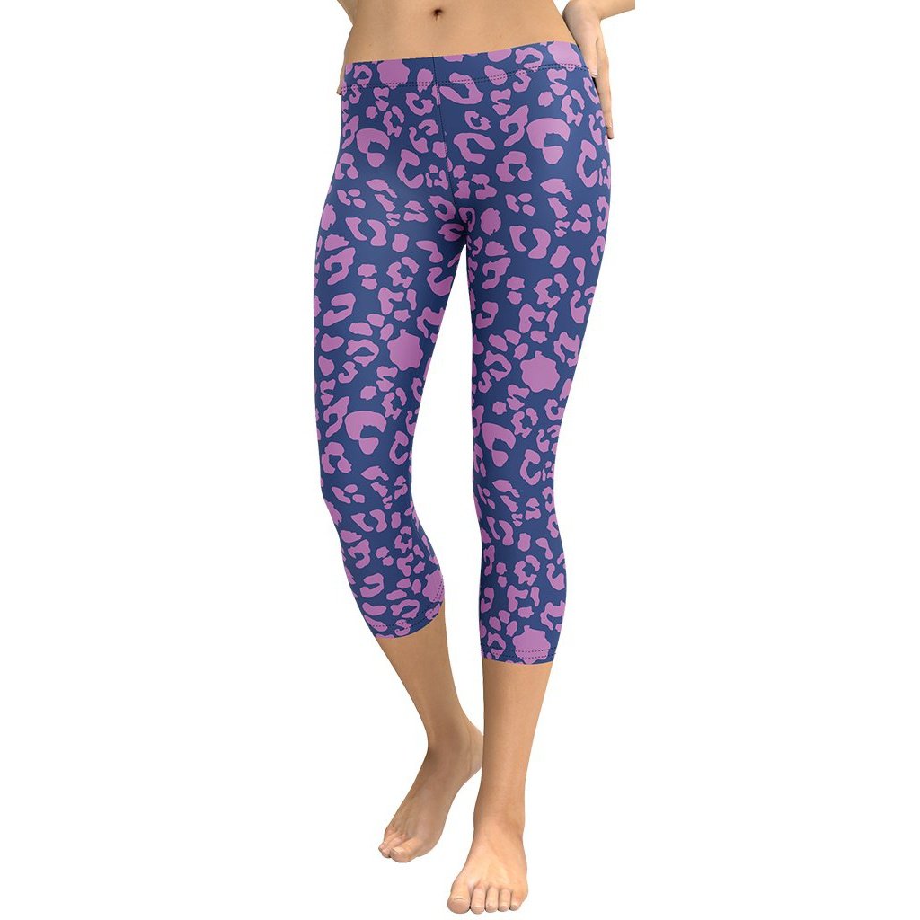 Purple Leopard Print Capris