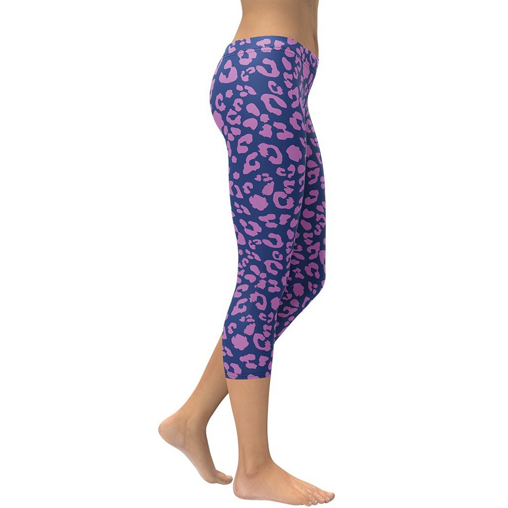 Purple Leopard Print Capris