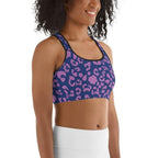 Purple Leopard Print Sports Bra