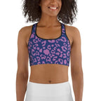 Purple Leopard Print Sports Bra
