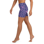 Purple Leopard Print Yoga Shorts