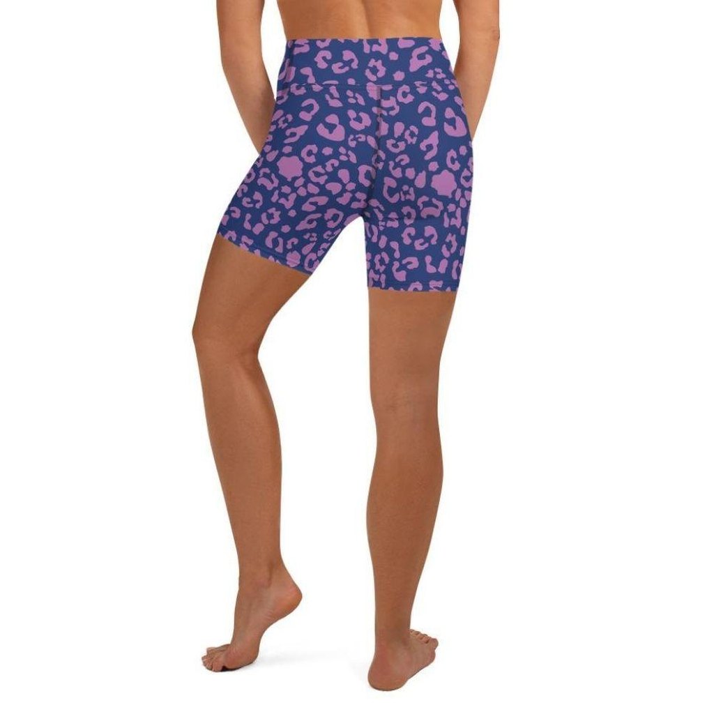 Purple Leopard Print Yoga Shorts