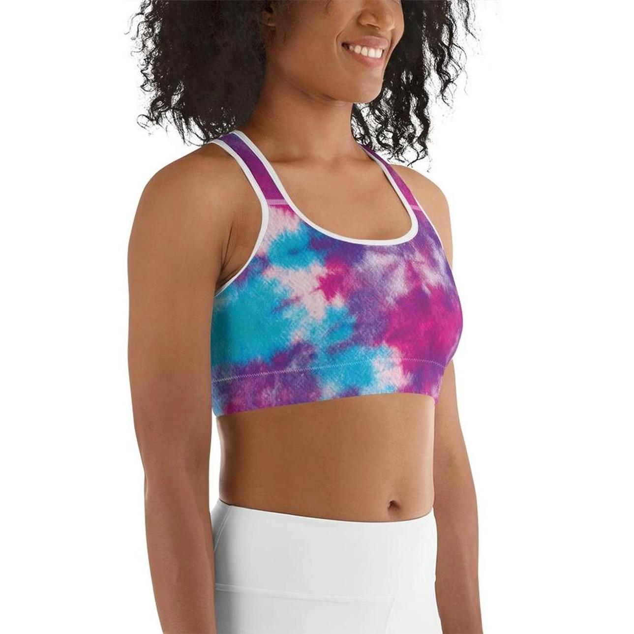 Purple Tie Dye Sports Bra