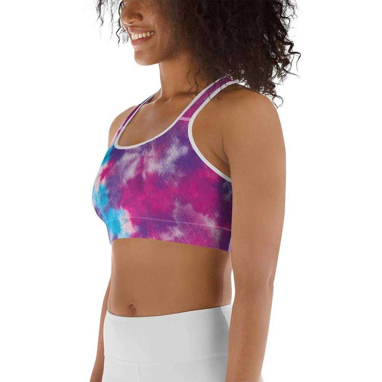 Purple Tie Dye Sports Bra