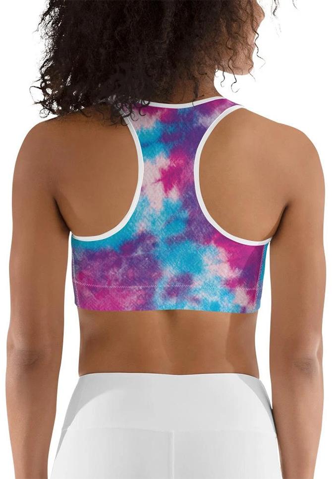 Purple Tie Dye Sports Bra