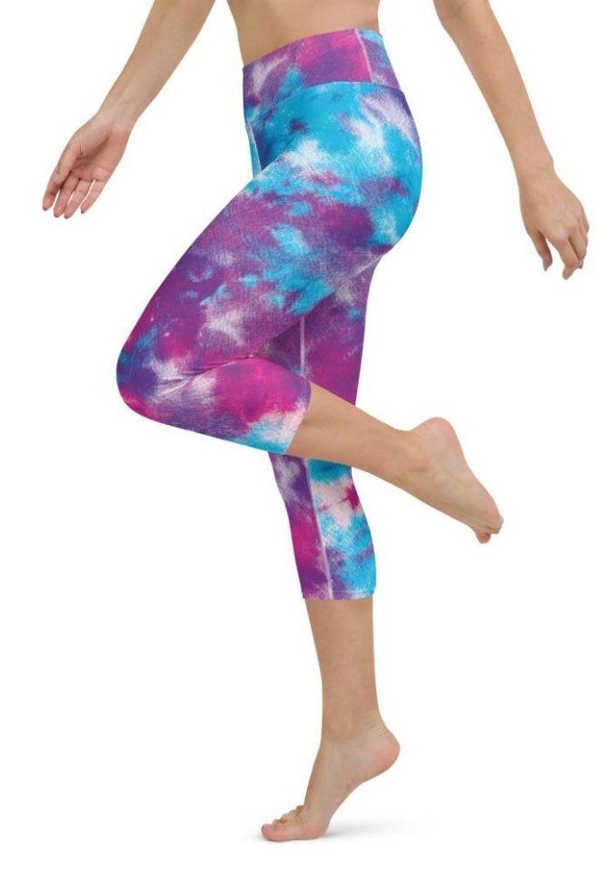 Purple Tie Dye Yoga Capris