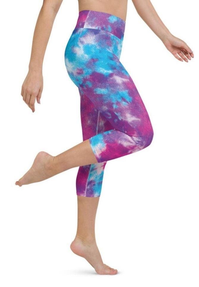 Purple Tie Dye Yoga Capris