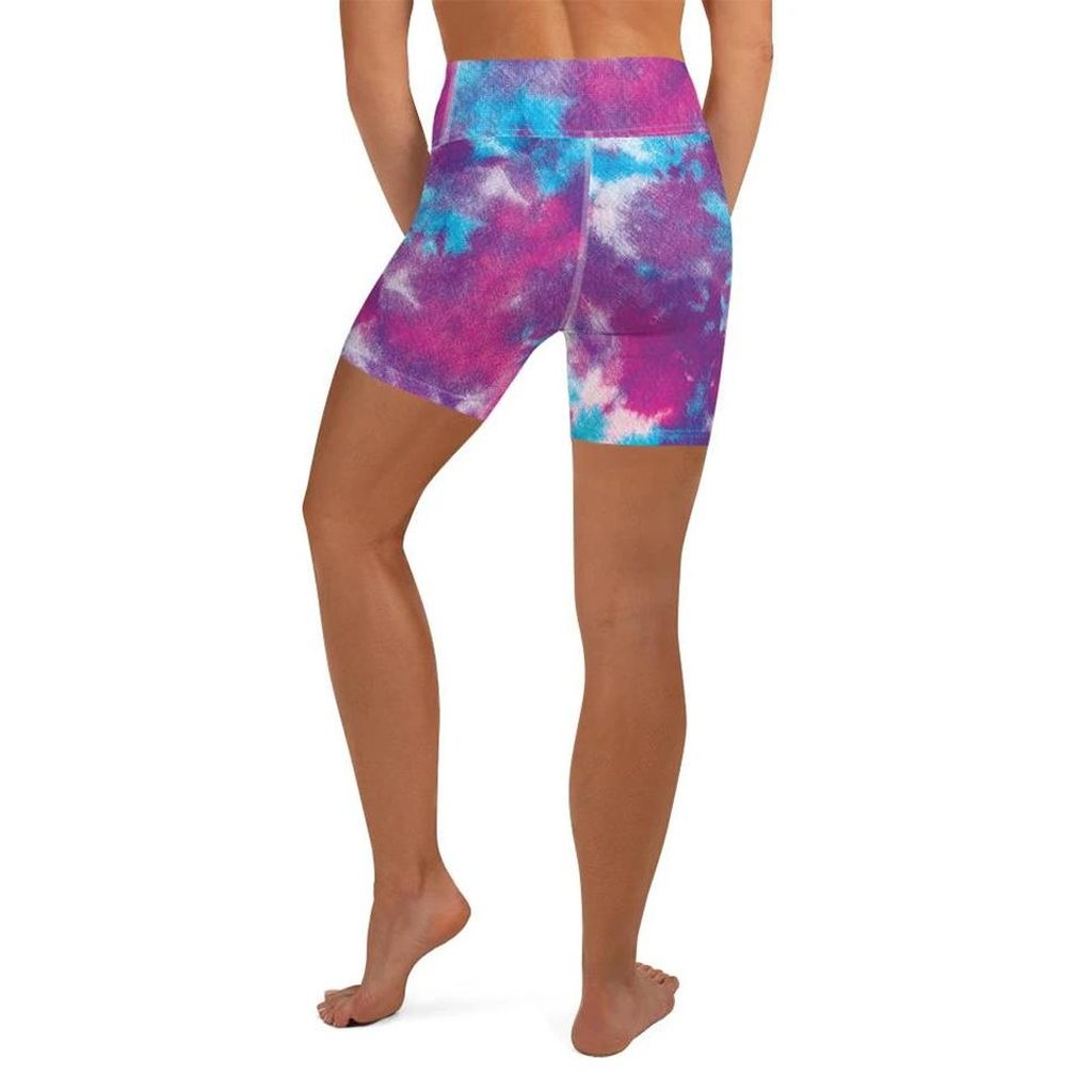 Purple Tie Dye Yoga Shorts