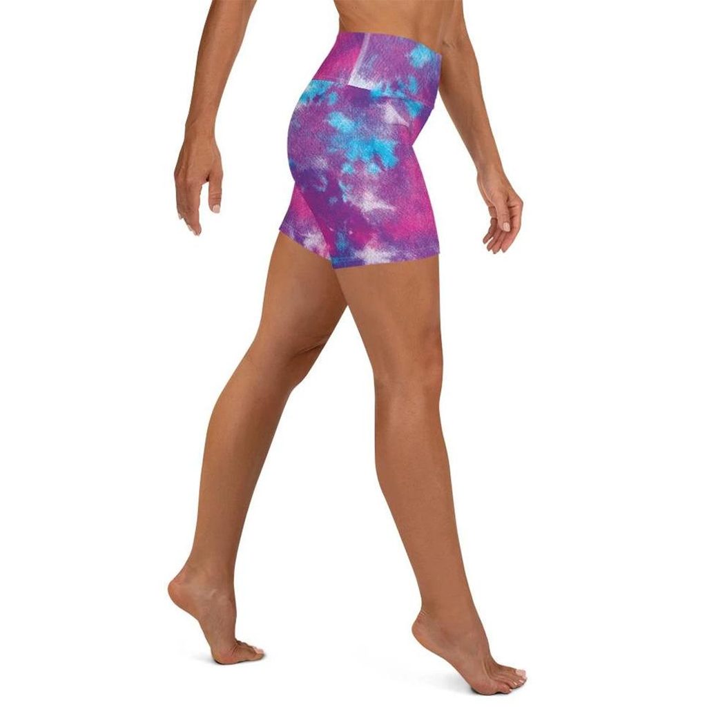 Purple Tie Dye Yoga Shorts