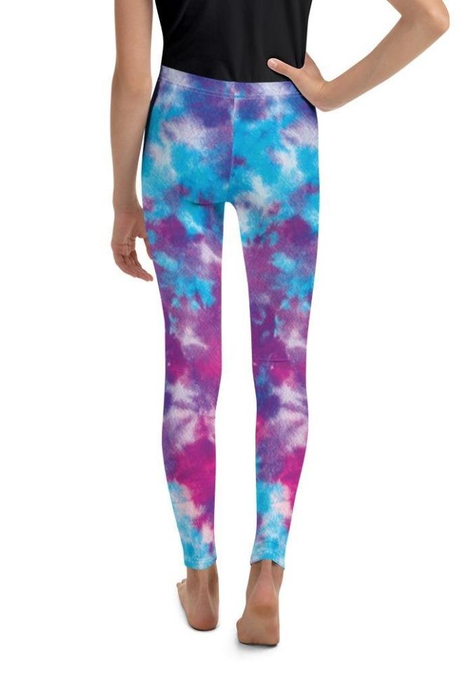 Purple Tie Dye Youth Leggings