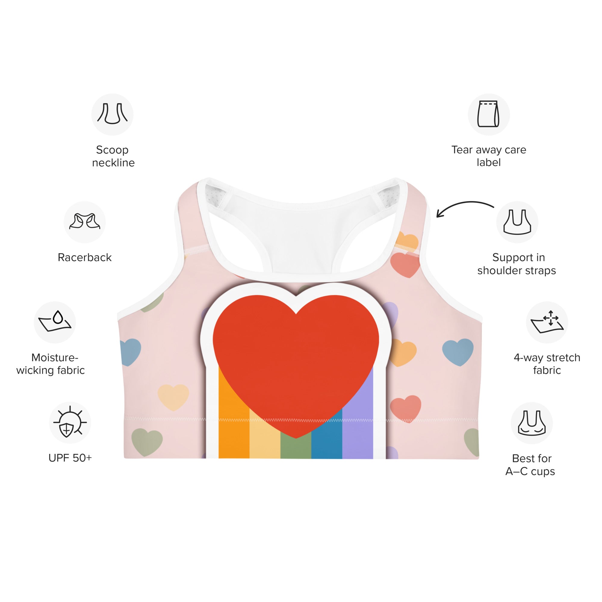 Rainbow Love Sports Bra