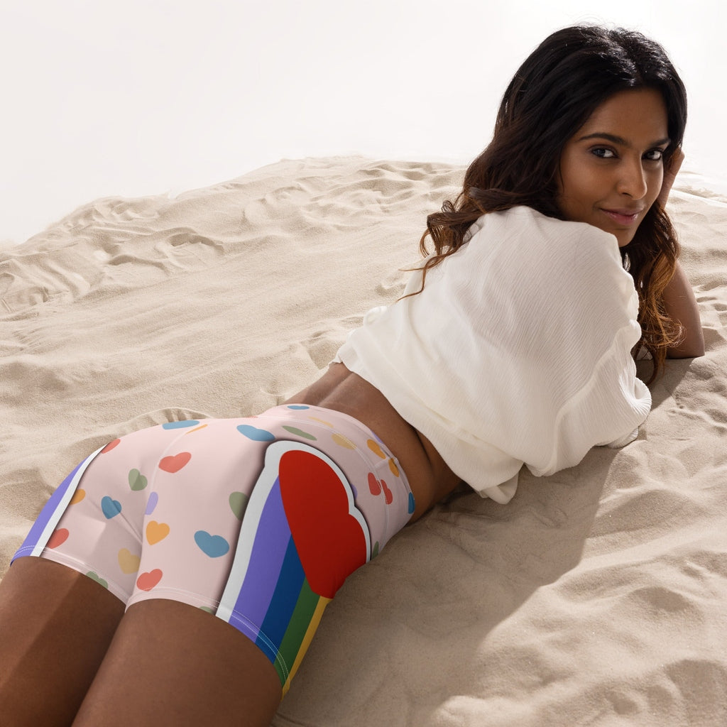 Rainbow Love Yoga Shorts