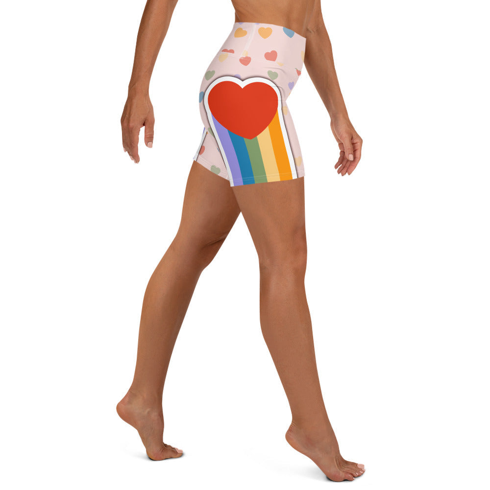 Rainbow Love Yoga Shorts