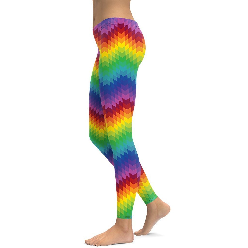 Rainbow Pattern Leggings - FiercePulse - Premium Workout Leggings - Yoga Pants