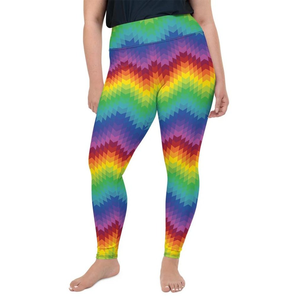 Rainbow Pattern Plus Size Leggings