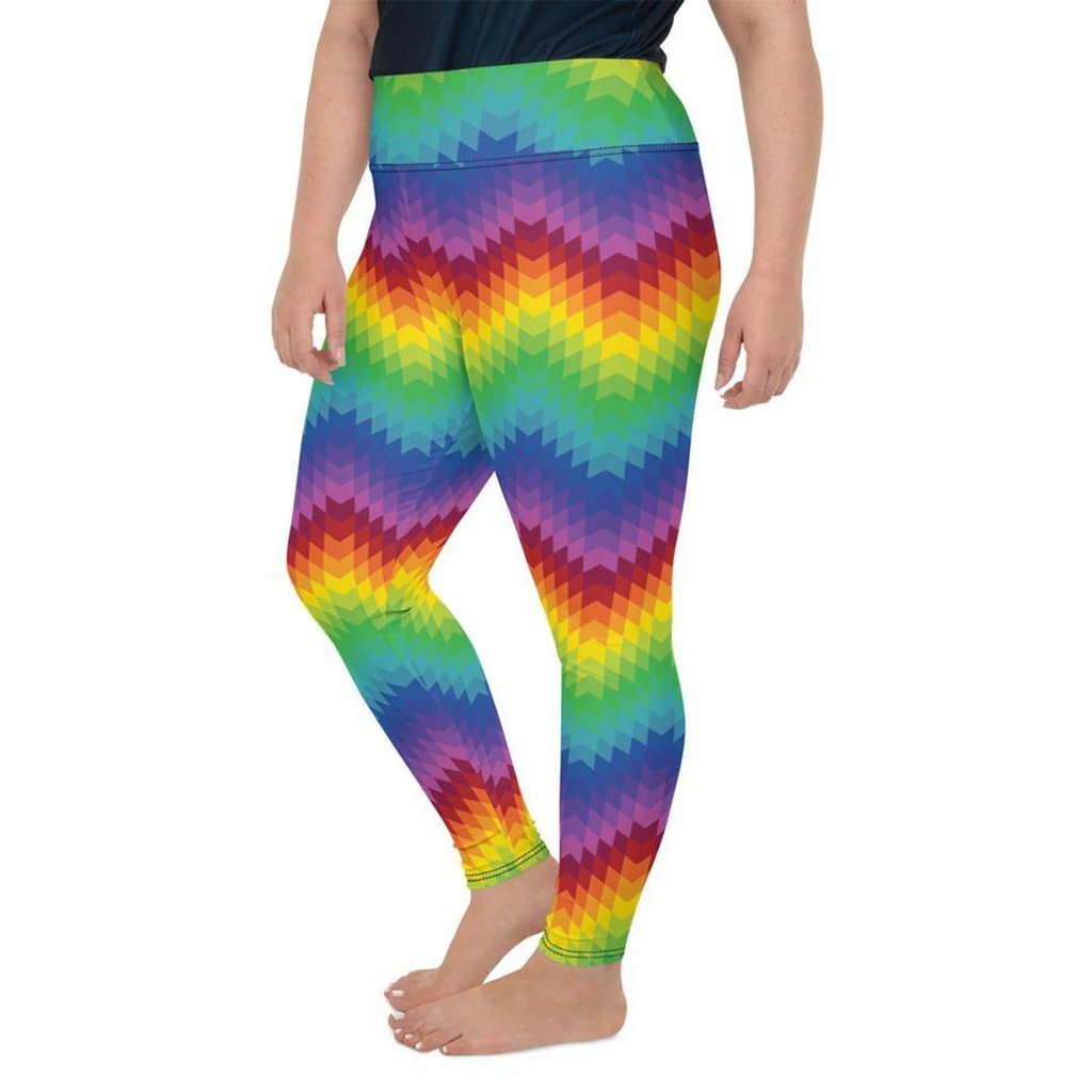 Rainbow Pattern Plus Size Leggings