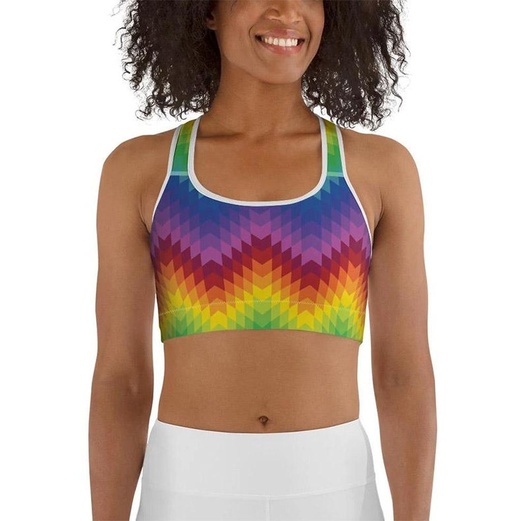 Rainbow Pattern Sports Bra