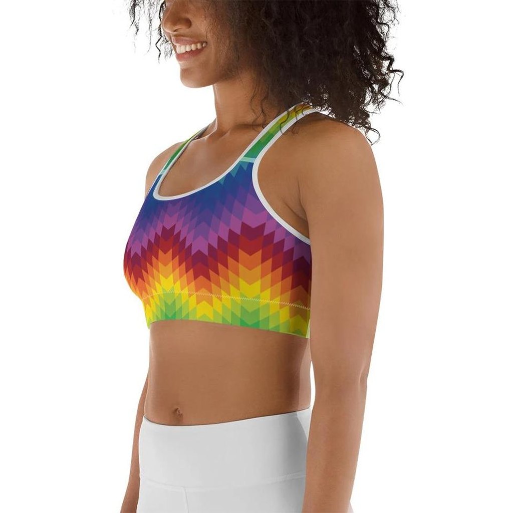 Rainbow Pattern Sports Bra