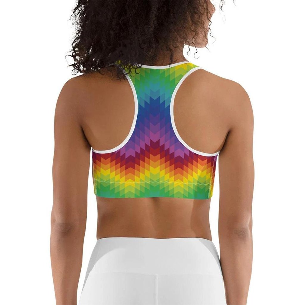 Rainbow Pattern Sports Bra