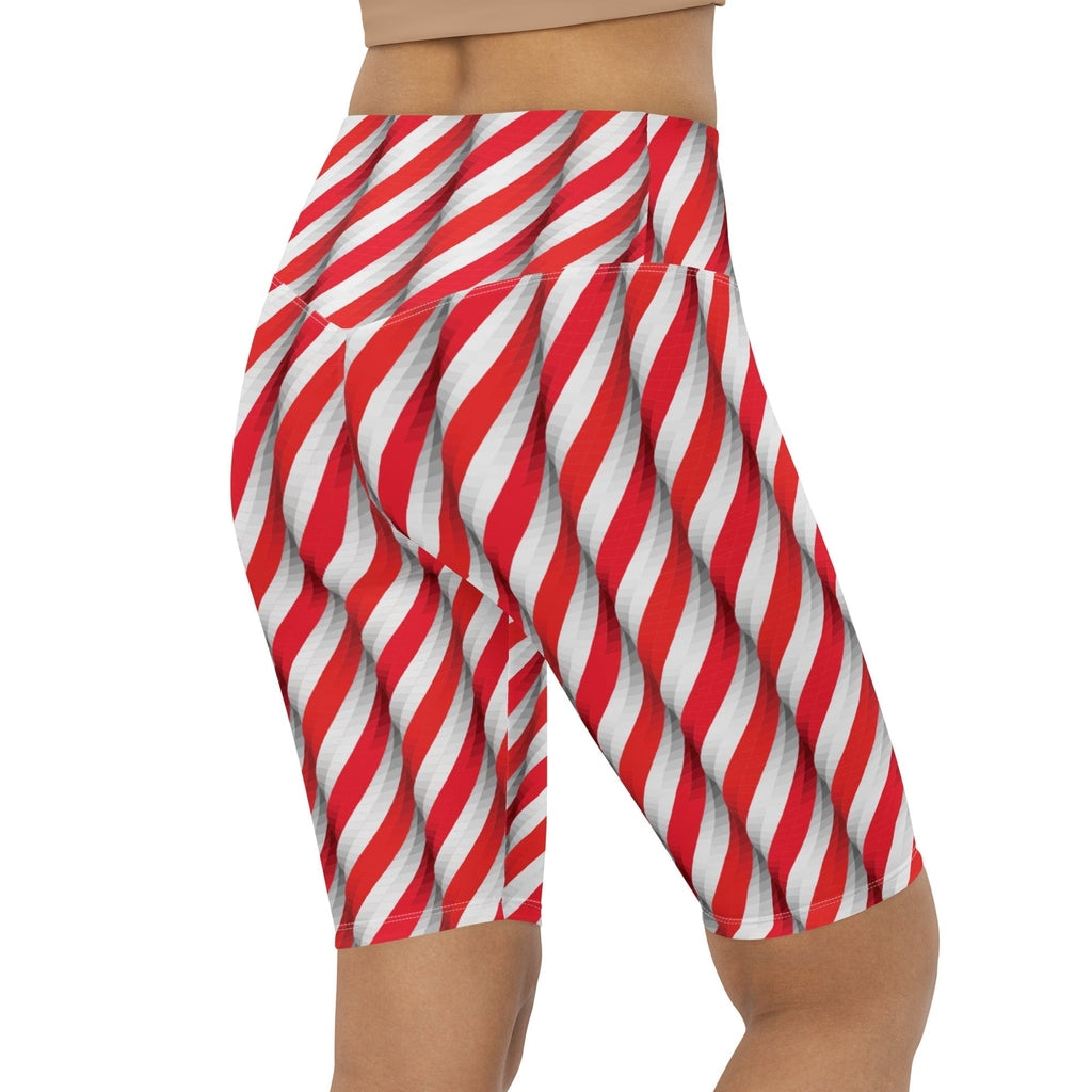 Real Candy Cane Biker Shorts