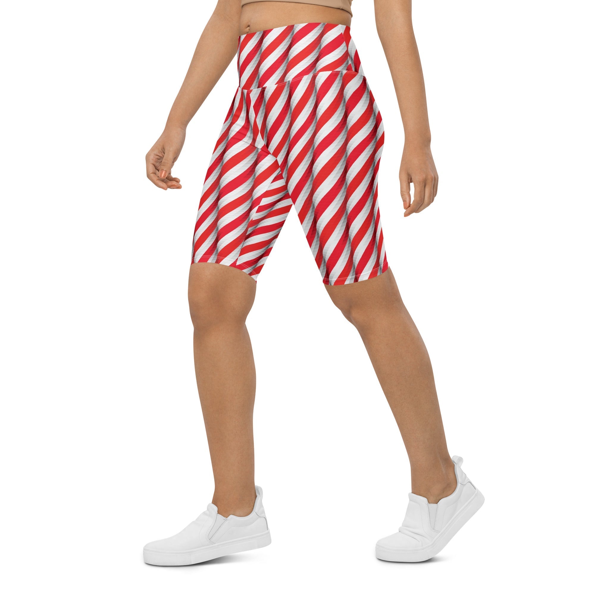 Real Candy Cane Biker Shorts