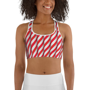 Real Candy Cane Sports Bra