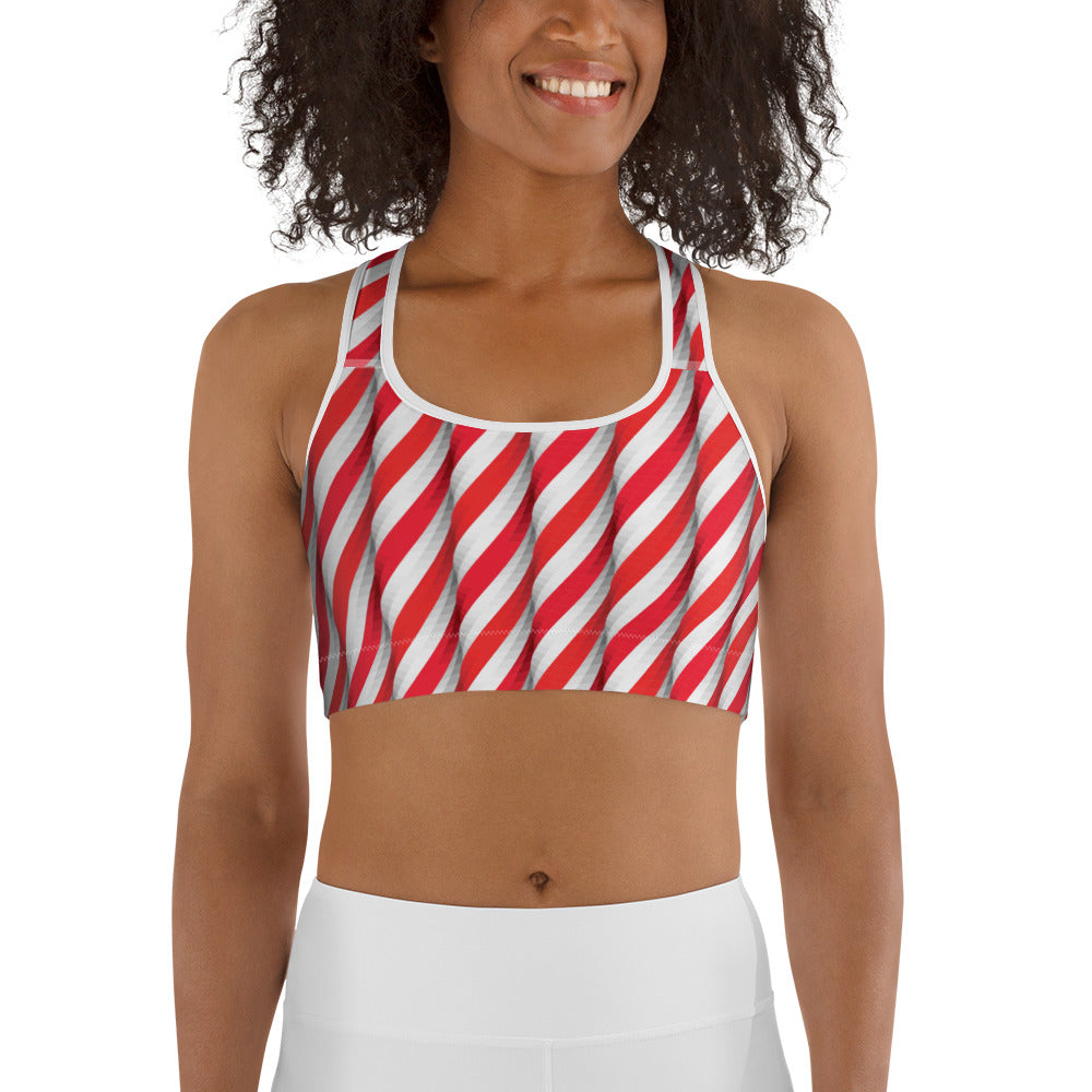 Real Candy Cane Sports Bra