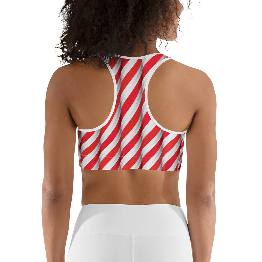 Real Candy Cane Sports Bra