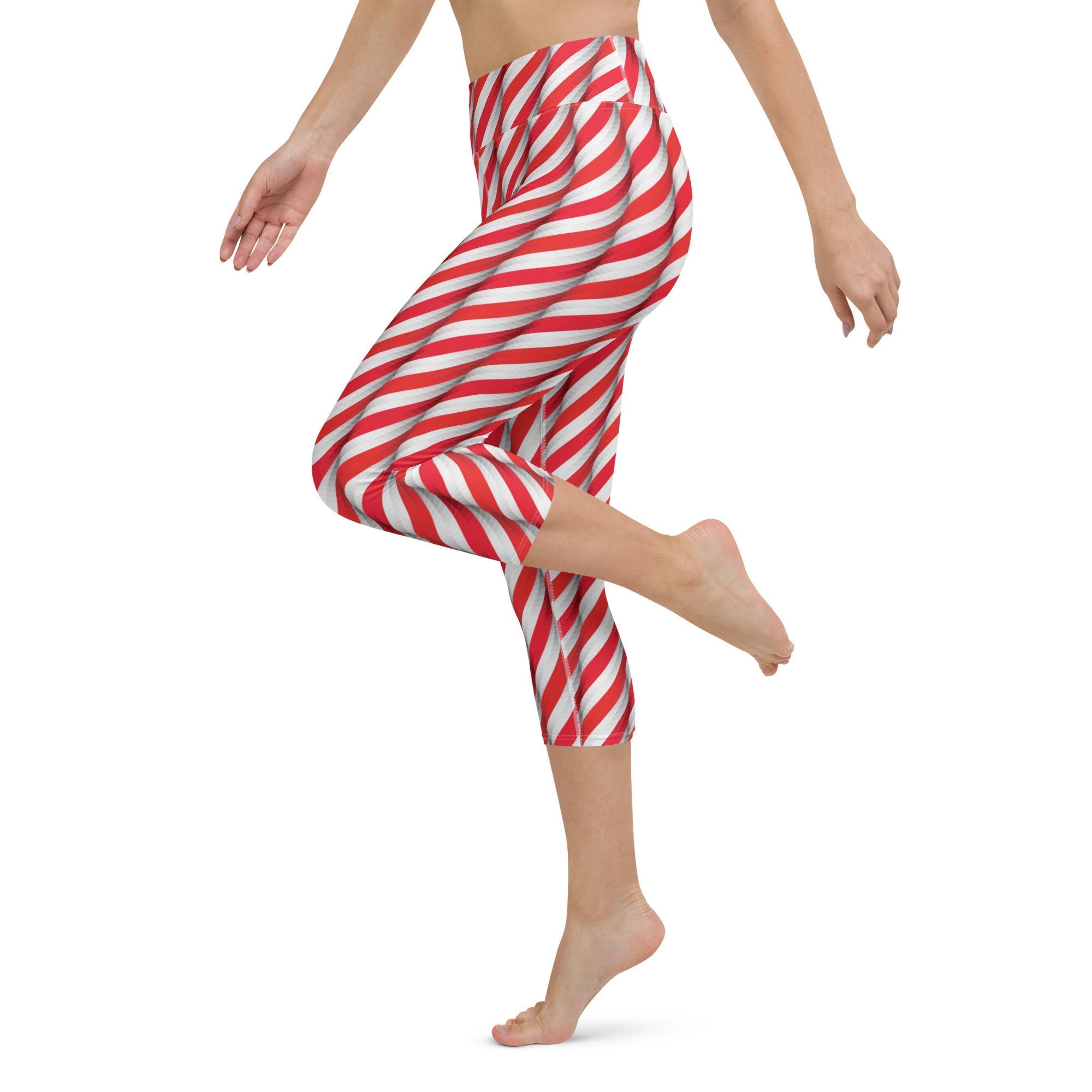 Real Candy Cane Yoga Capris