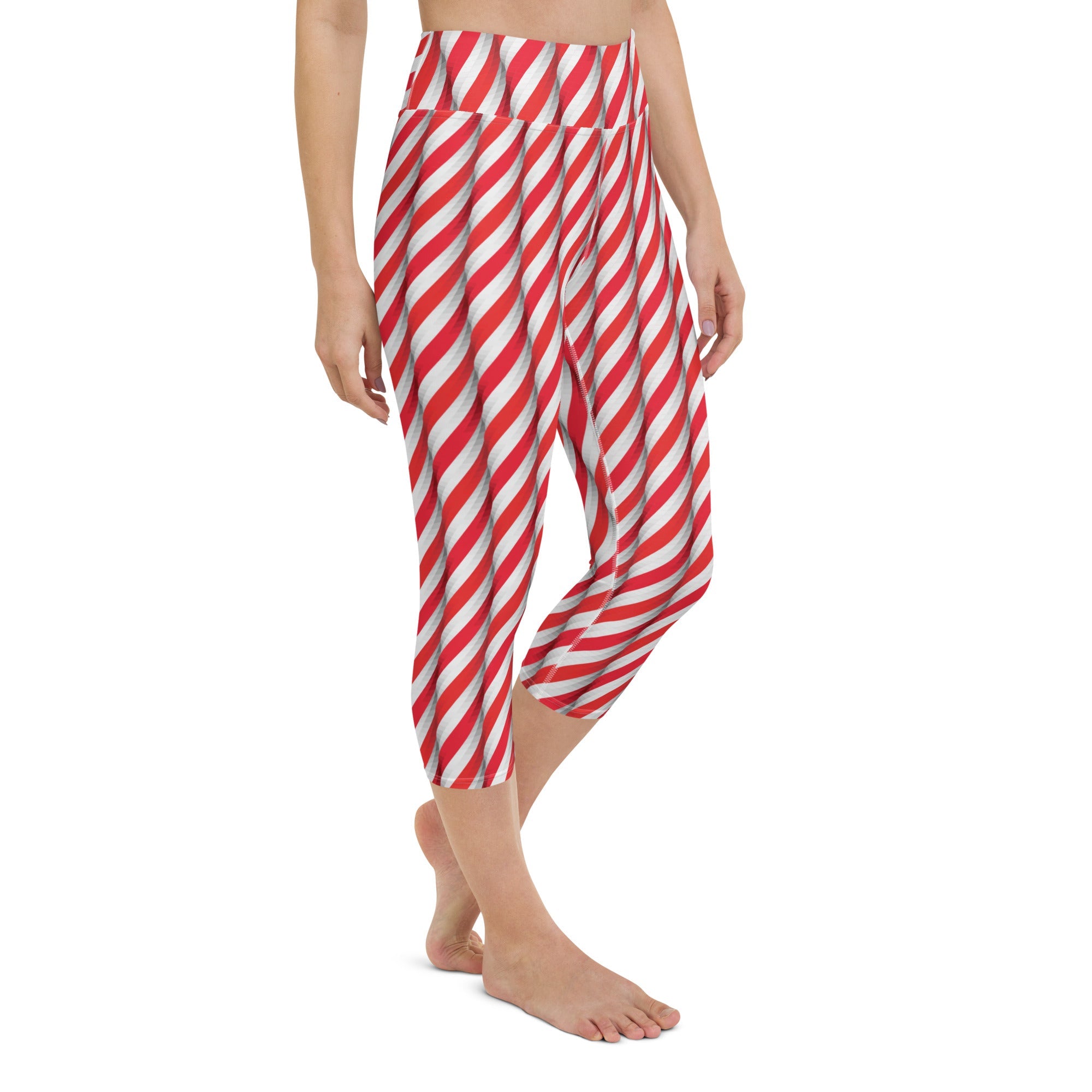 Real Candy Cane Yoga Capris