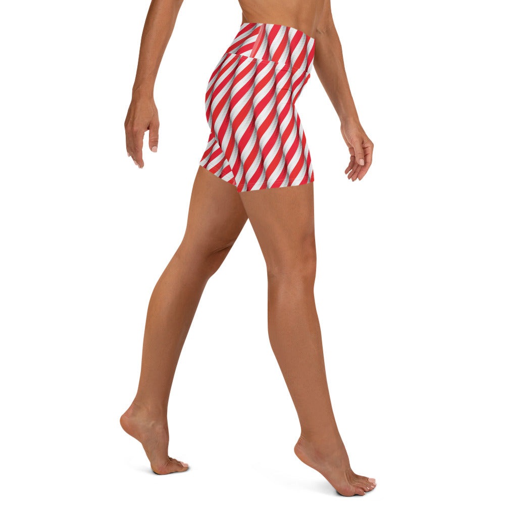 Real Candy Cane Yoga Shorts