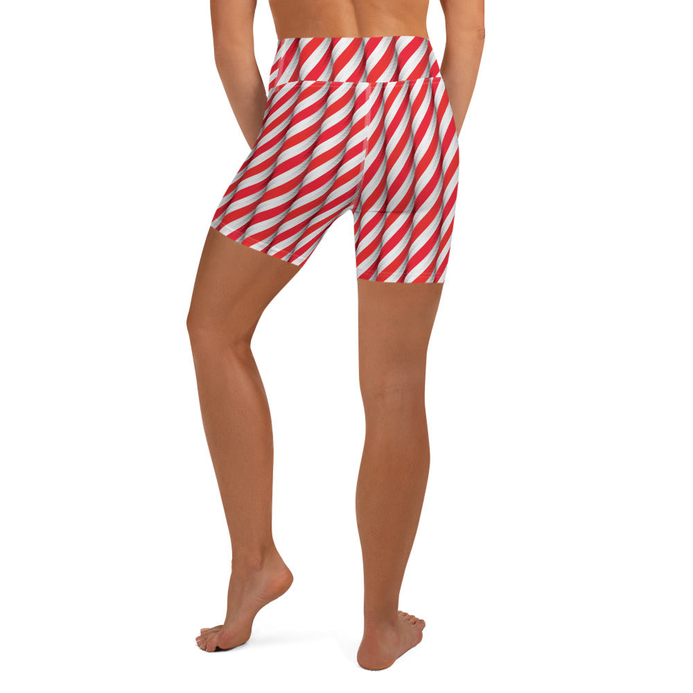 Real Candy Cane Yoga Shorts