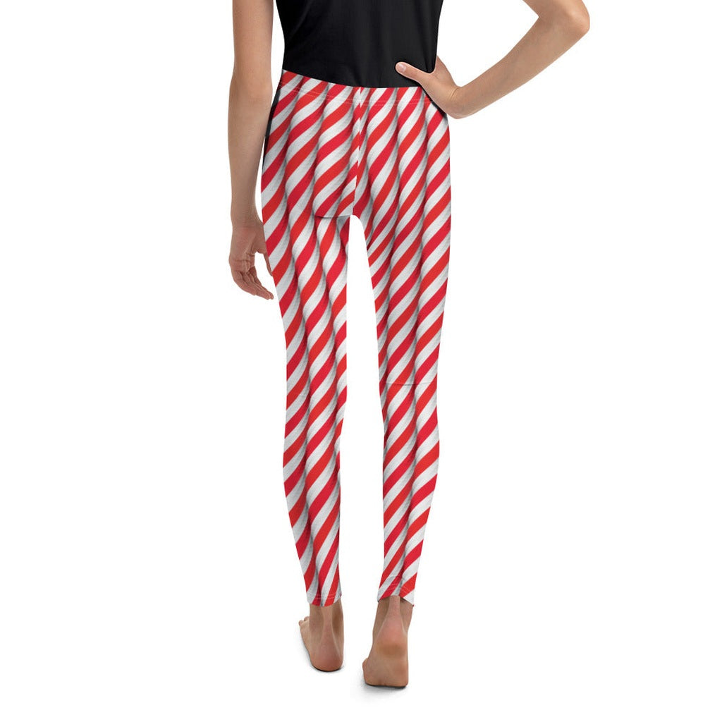 Real Candy Cane Youth Leggings