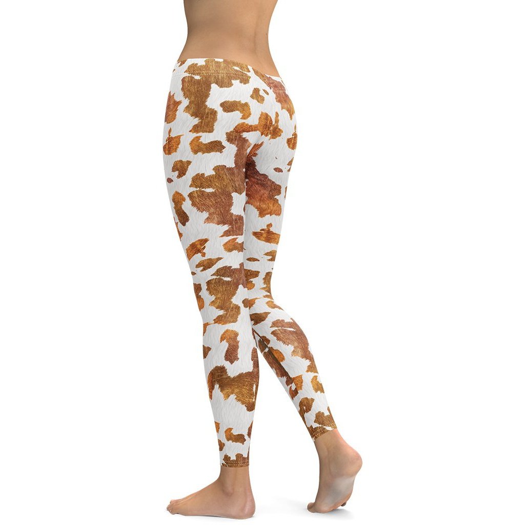 Realistic Cow Print Leggings