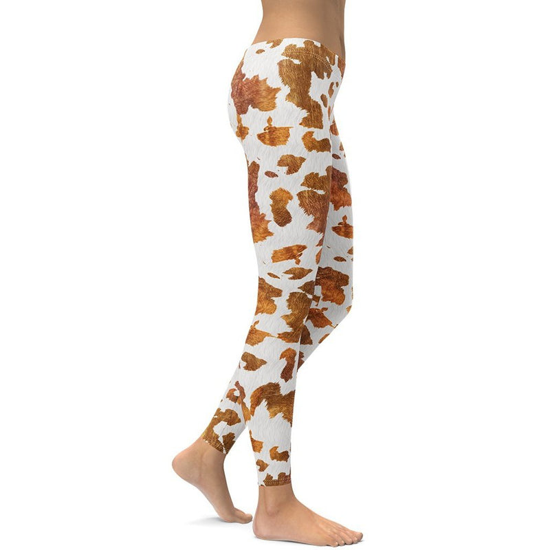 Light Pink Cow Print Women's Leggings