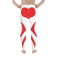 Red and White Heart Shaped Men's Leggings