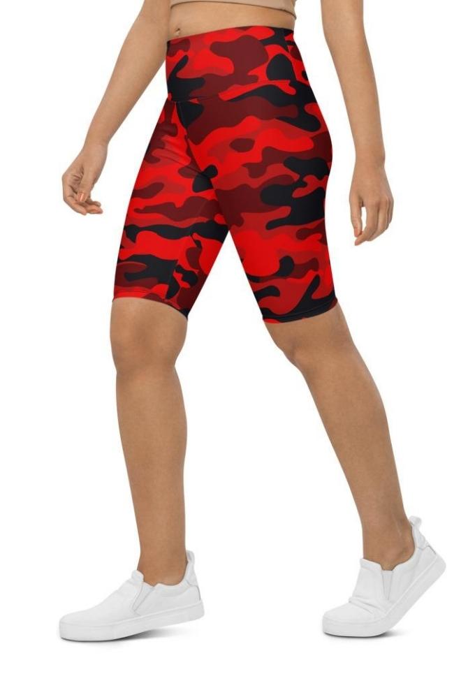 Red Camo Biker Shorts