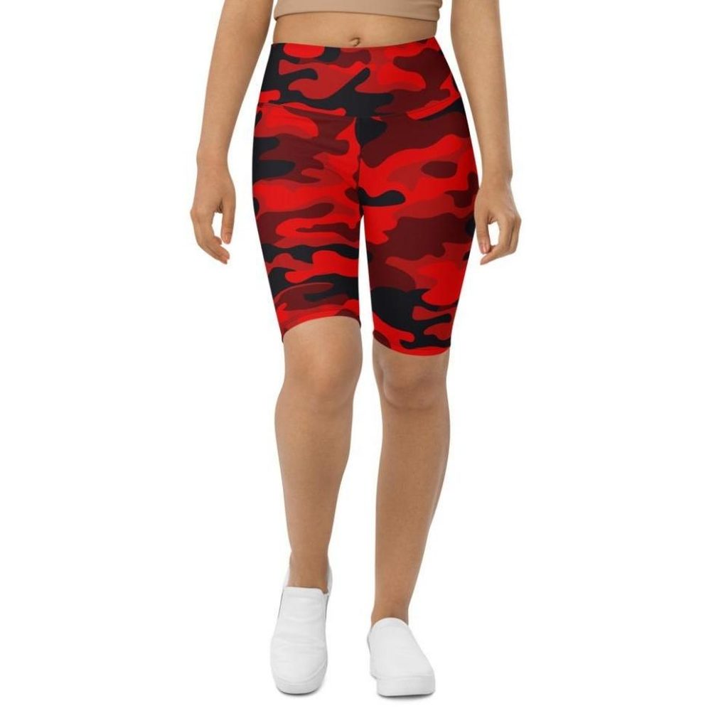 Red Camo Biker Shorts