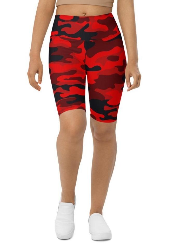 Red Camo Biker Shorts