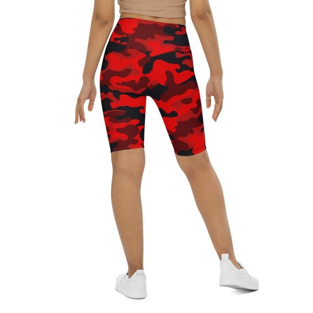 Red Camo Biker Shorts