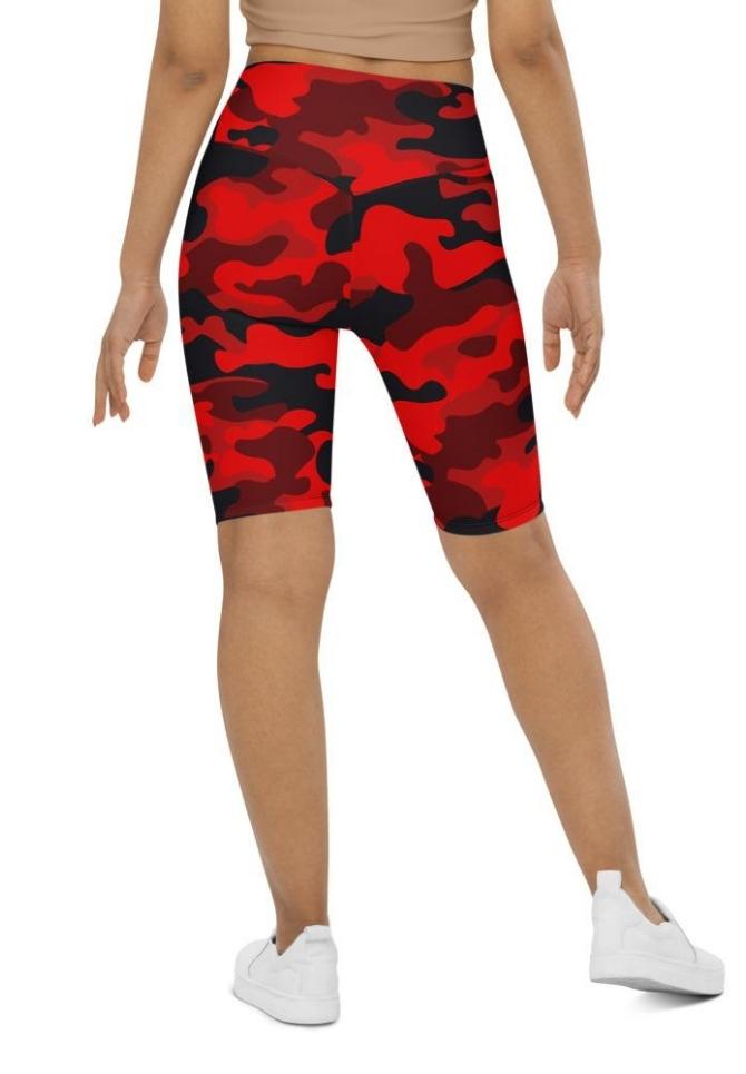 Red Camo Biker Shorts