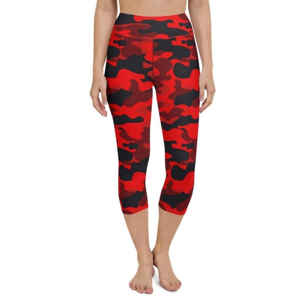 Red Camo Yoga Capris
