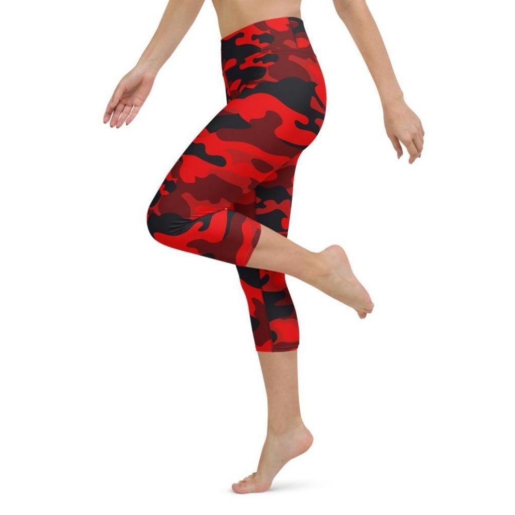 Red Camo Yoga Capris
