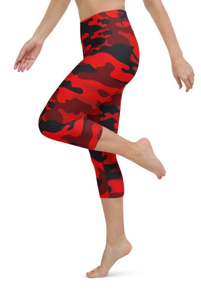 Red Camo Yoga Capris